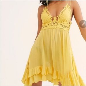 Free People daffodil yellow Adella Slip Dress